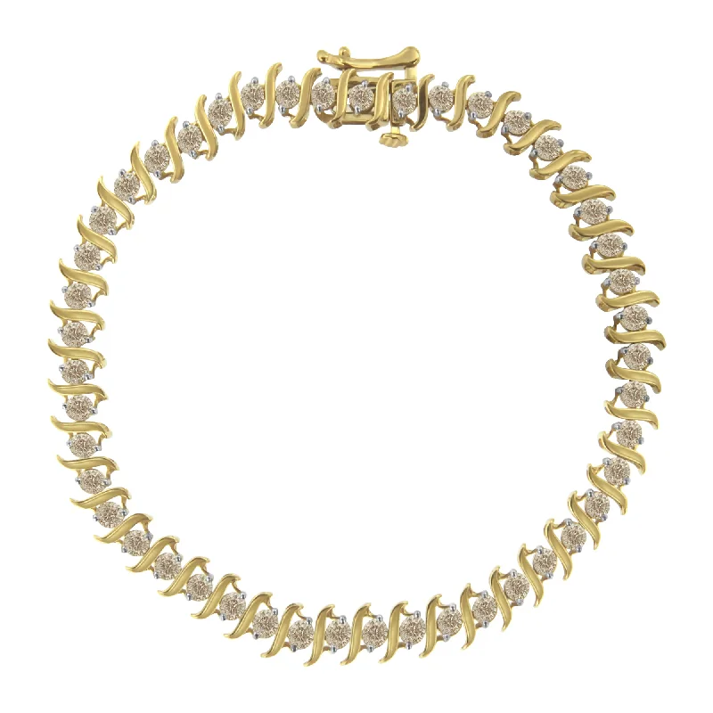 10KT Yellow Gold 3.0 Carat Diamond S-Link Bracelet