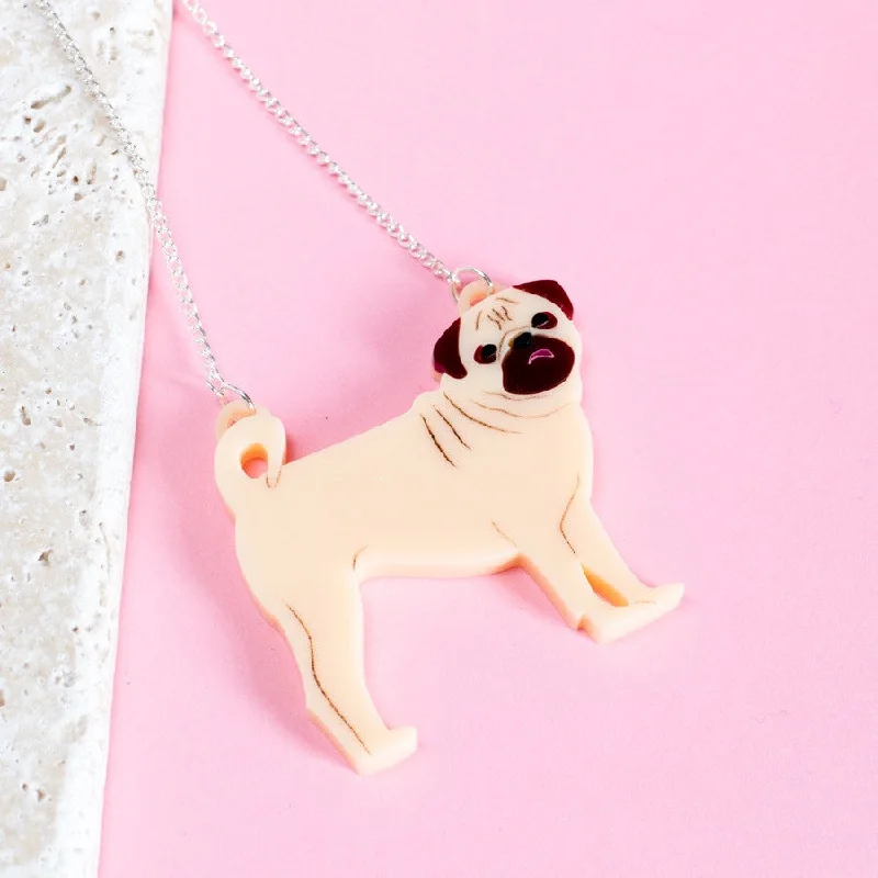 gold pendant necklaces for women -Pug Necklace