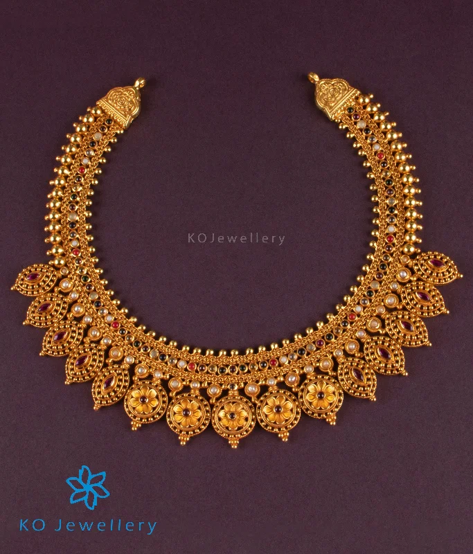 classic diamond necklaces for women -The Samanvitha Silver Navratna Necklace