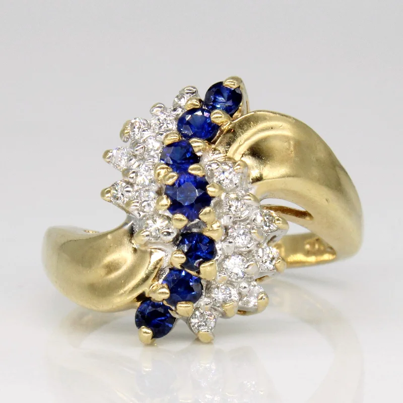 Sapphire & Diamond Waterfall Ring | 0.40ctw, 0.18ctw | SZ 6 |