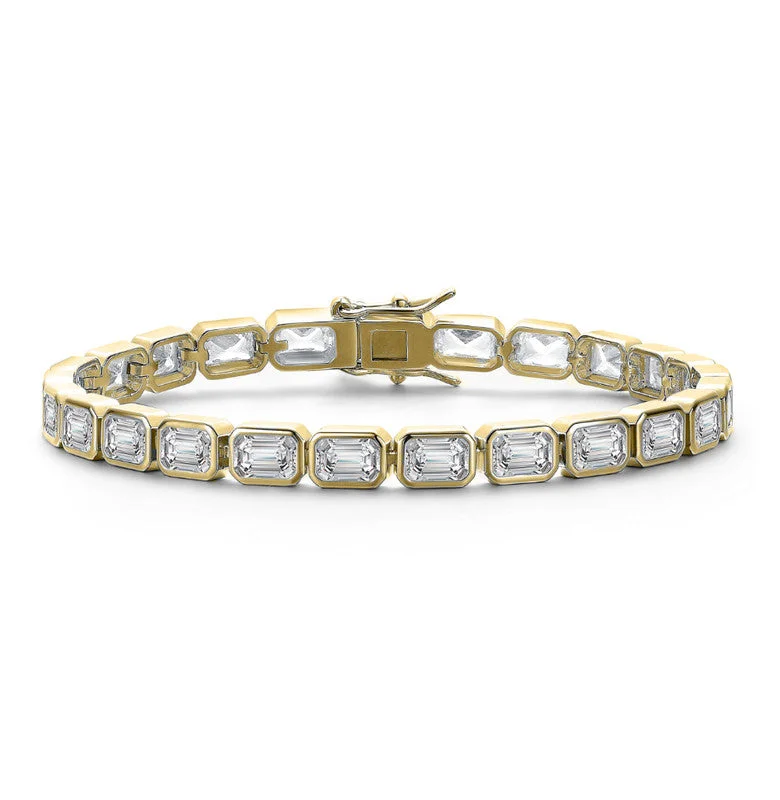 Emerald-Cut Clear Cubic Zirconia Tennis Bracelet