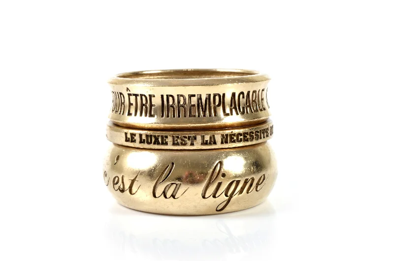 3 Gold Bangles w/Inscriptions