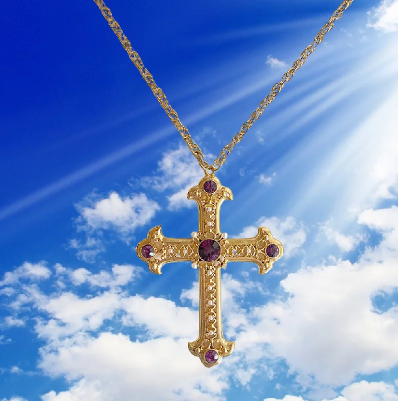 sparkling necklaces for women -Gold Cross