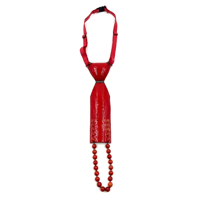 large statement necklaces for women -Annette Dam - Taking the Liberty (Red) Necklace