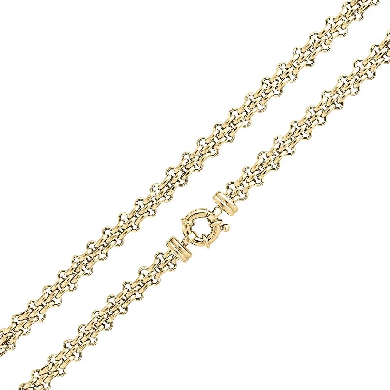 9K Yellow Gold Brick Chain Bracelet 7.5"