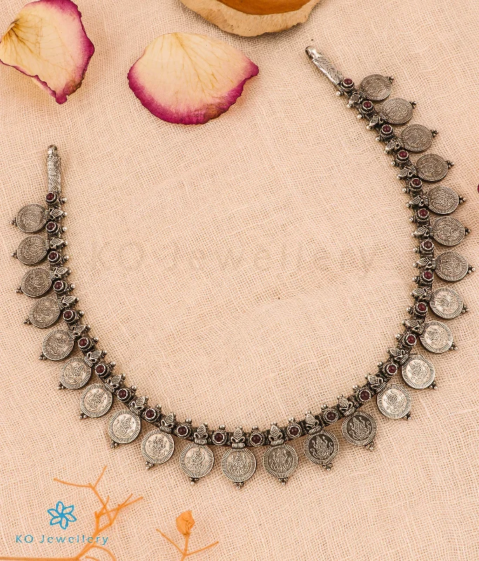 celestial necklaces for women -The Sindhuja Silver Kasumala Necklace(Oxidised)