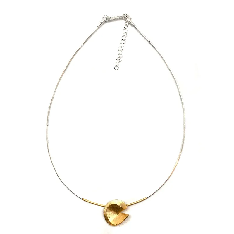 gold necklaces for women -Organic Golden Petal Necklace