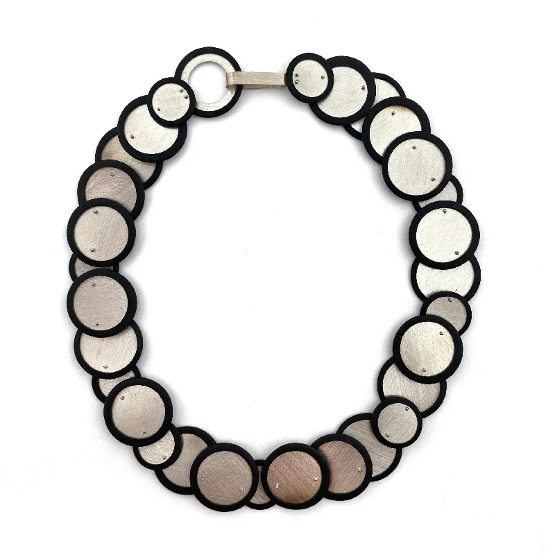 unique necklaces for women -Silver and Rubber Bubble Necklace