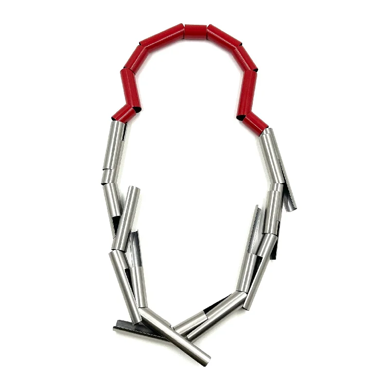 designer choker necklaces for women -Susanne Hammer - Tube Red