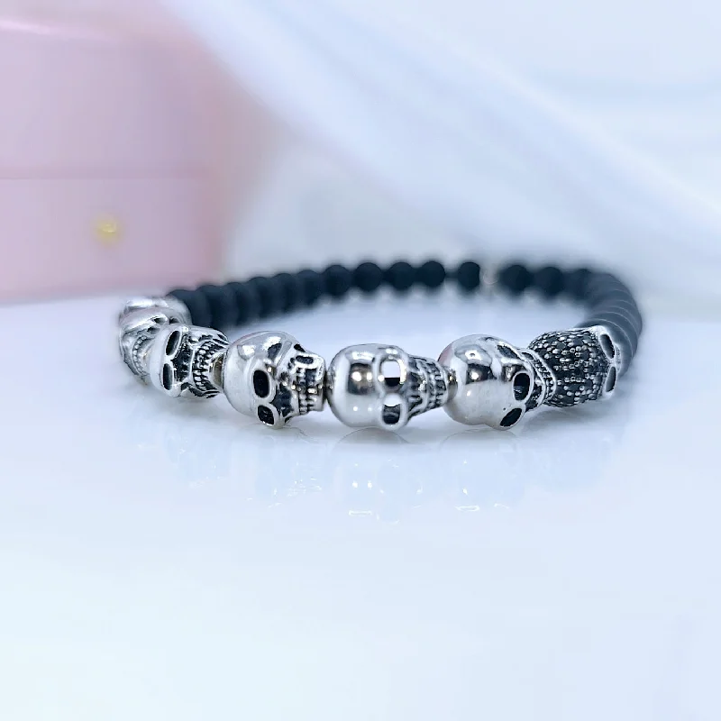 Rebel Skull Pave Punk Bracelet