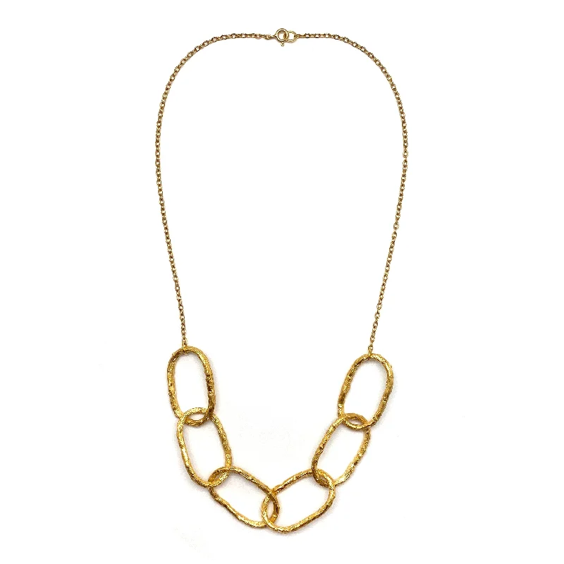 luxury necklaces for women -Gold Textured Chain Necklace