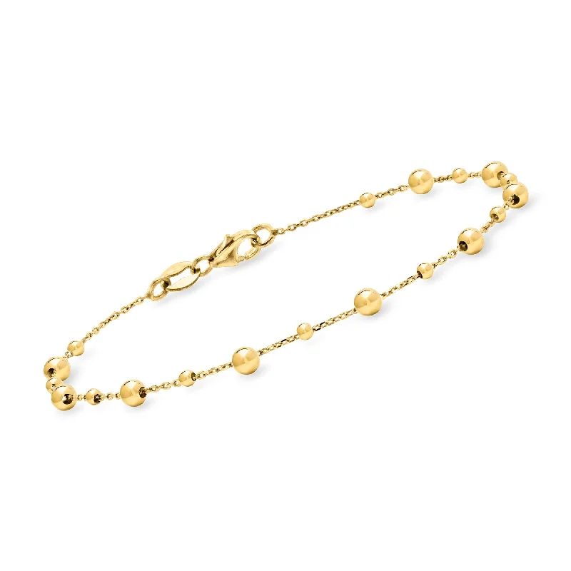 Ross-Simons Italian 18kt Yellow Gold Bead Station Bracelet