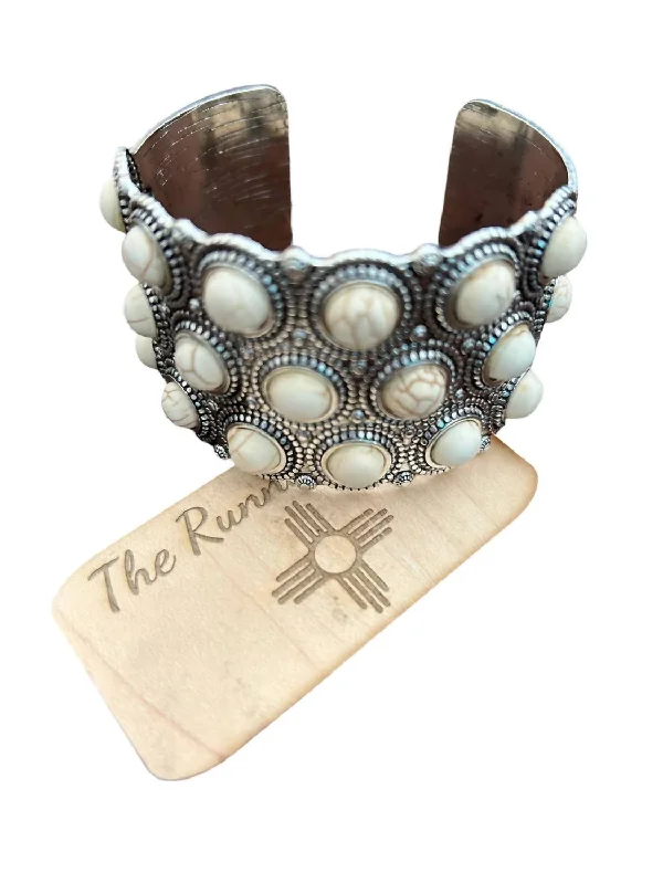 Beautiful Chunky Cuff Bracelet In White