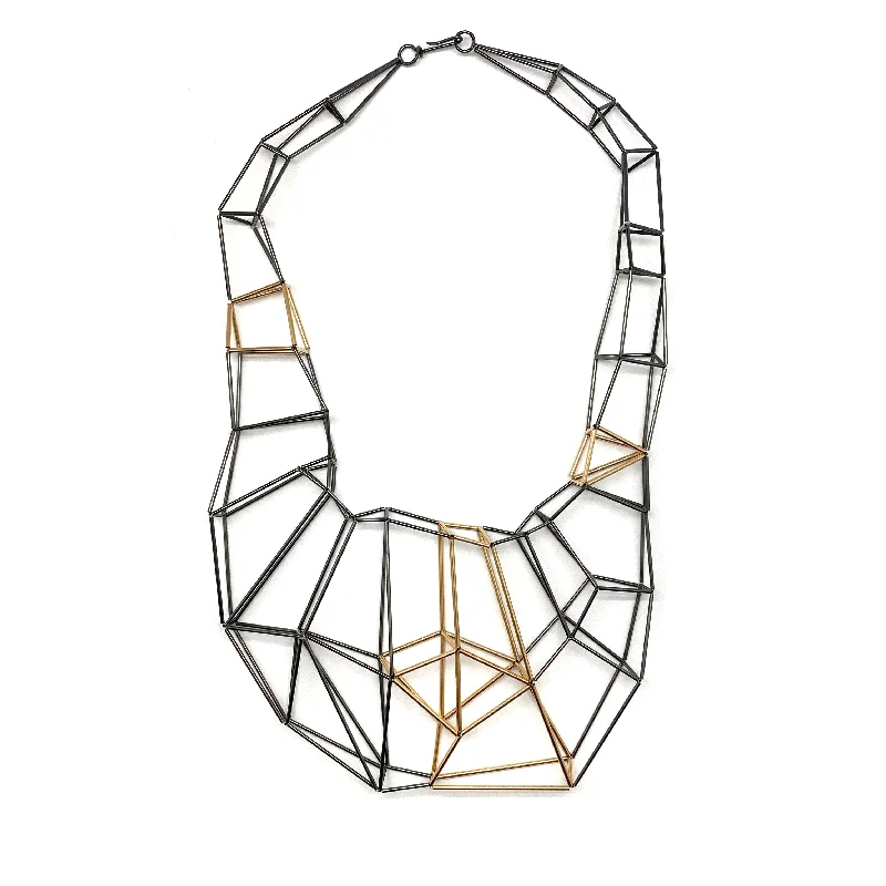 delicate crystal necklaces for women -Sculptural Geometric Necklace