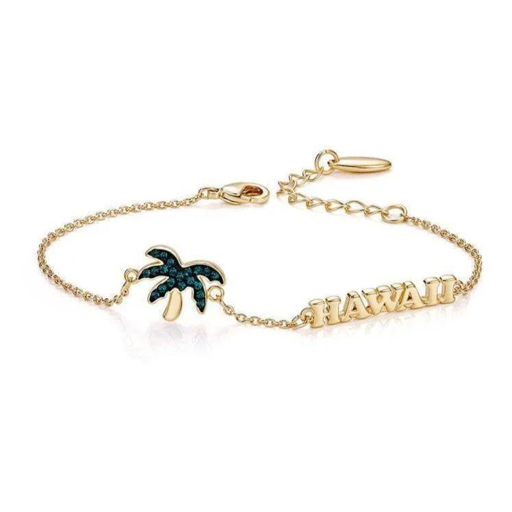 Summer Coconut Palm Hawaiian Style Bracelet with Diamond