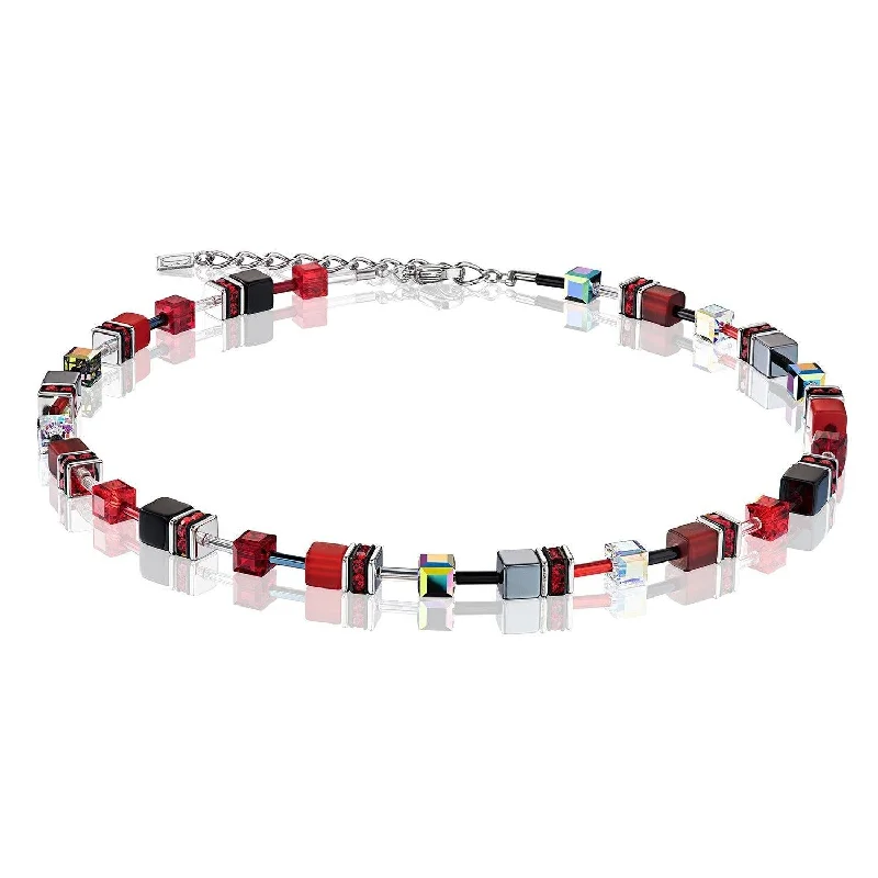 modern necklaces for women -Coeur De Lion Red Swarovski® Crystals GeoCUBE® Necklace