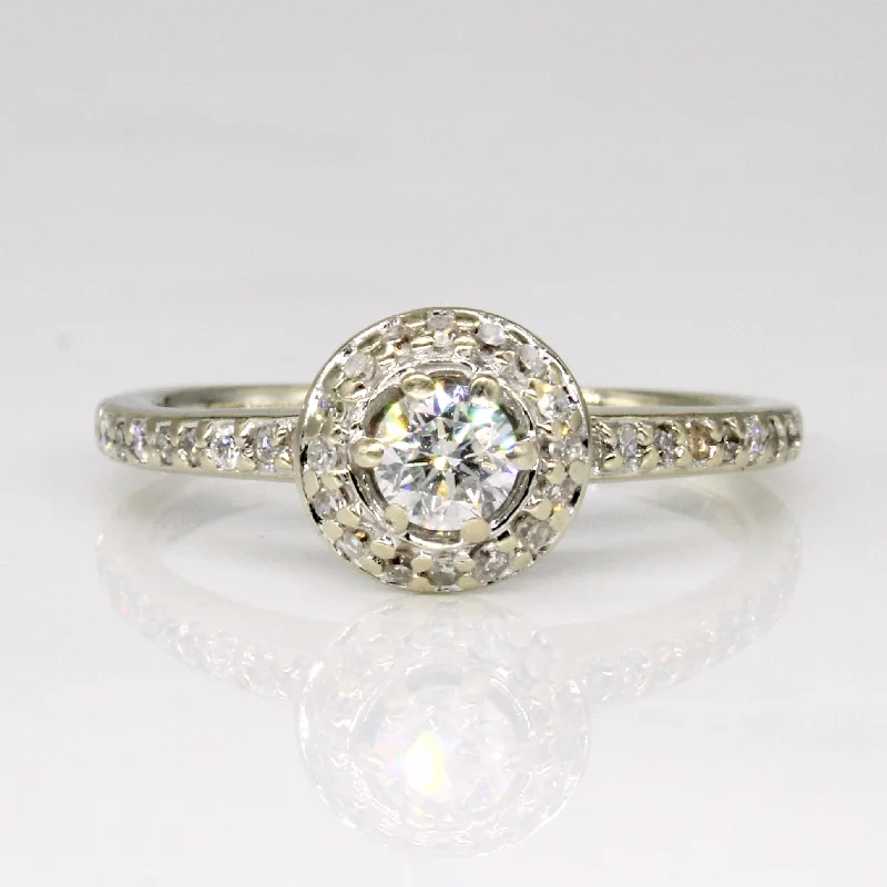 Diamond Halo Engagement Ring | 0.35ctw | SZ 5.25 |