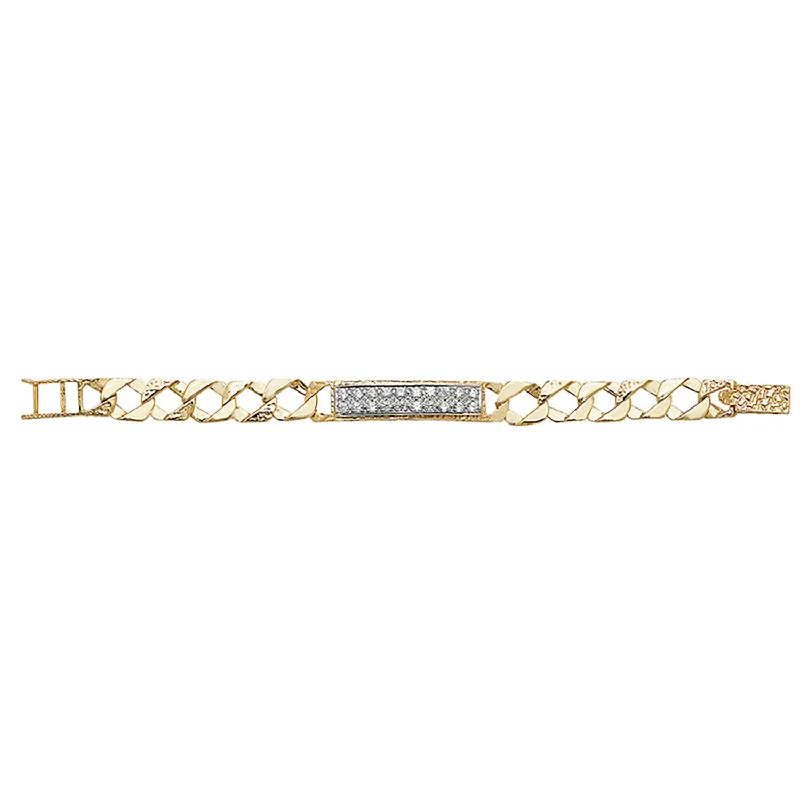 9K Yellow Gold CZ ID Baby Bracelet