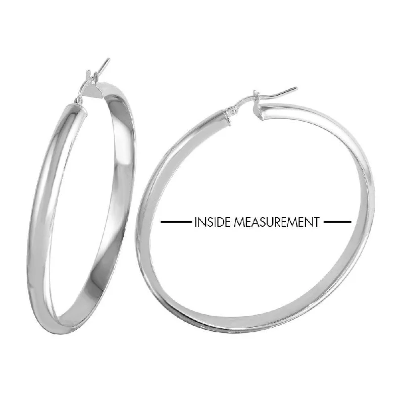 women’s trendy drop earrings -925 Sterling Silver High Polish Electroforming Rounded 5mm Hoop Earring - ARE00023SL-50