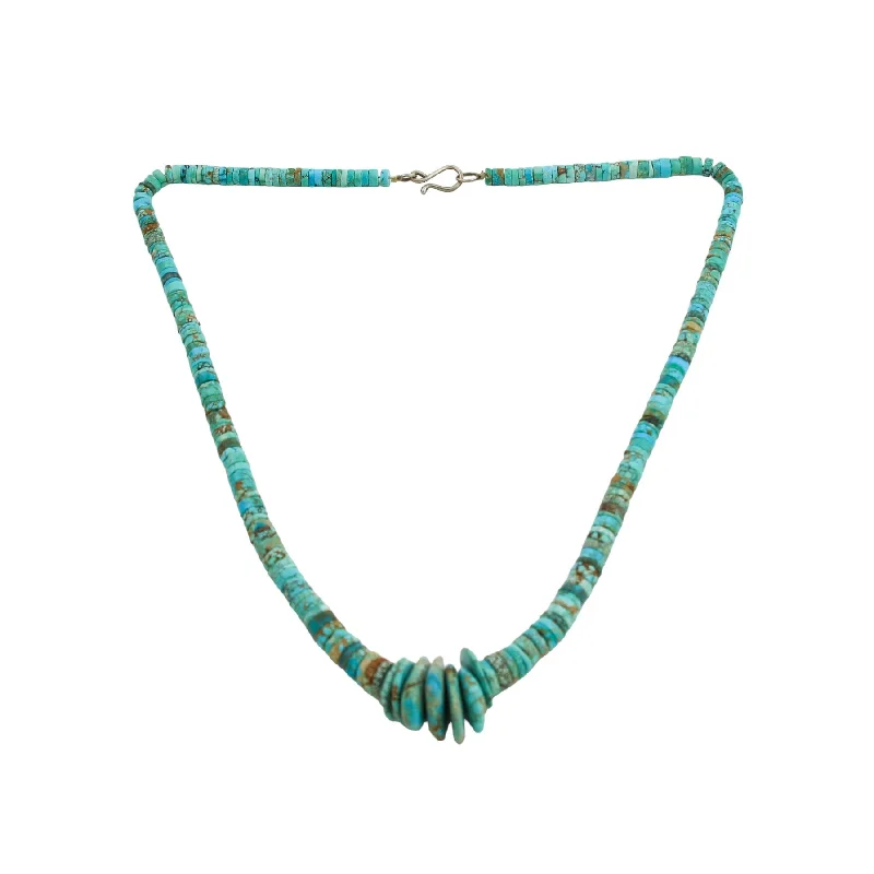 stylish chain necklaces for women -Santo Domingo Disc-Bead Heishi x Jacla Turquoise Necklace