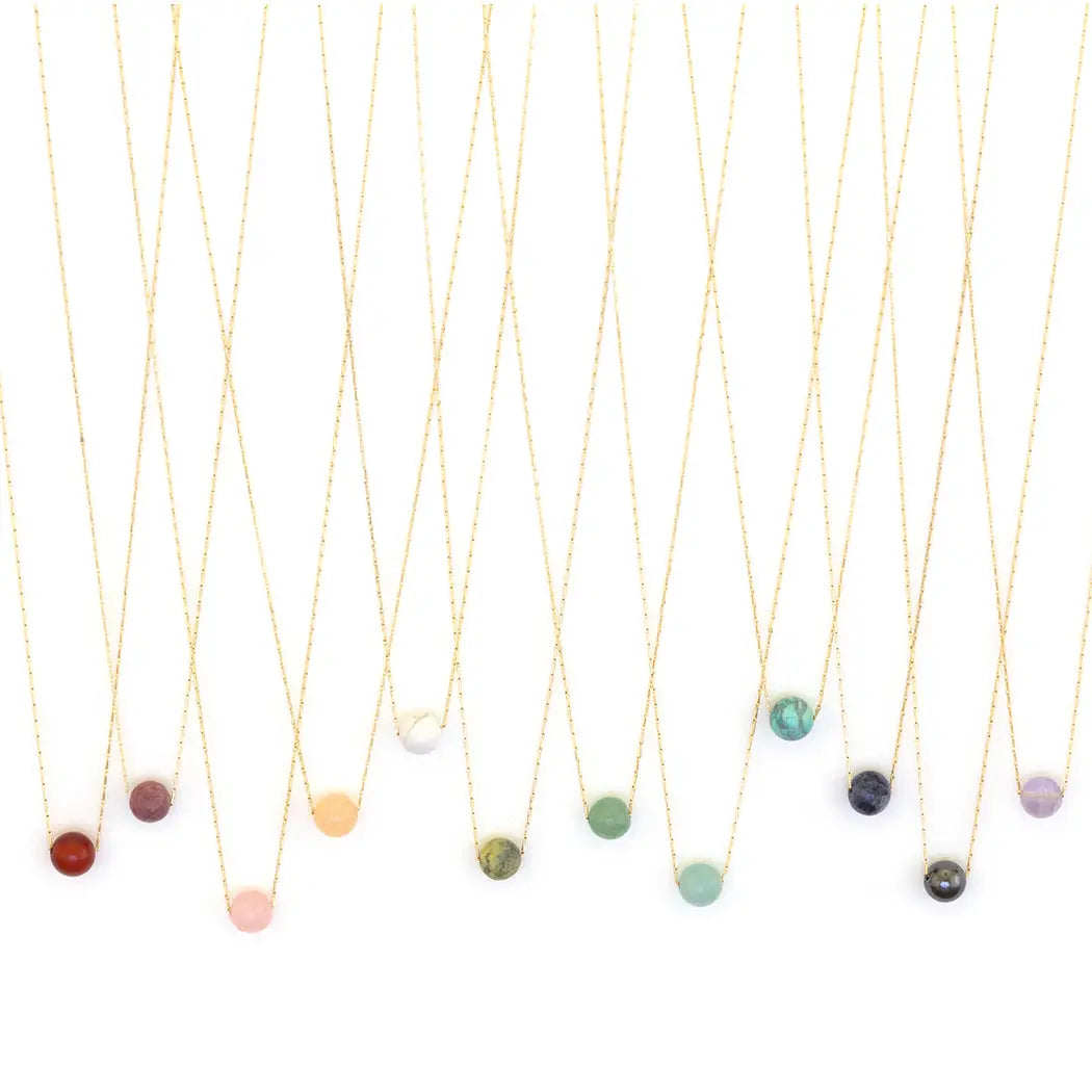 pearl pendant necklaces for women -Gemstone Ball Necklace