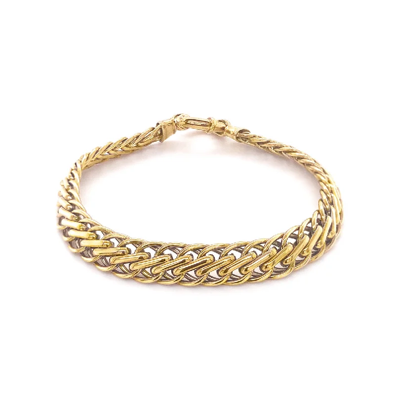 9K Yellow Gold Flat Spiga Chain Bracelet 7.5"