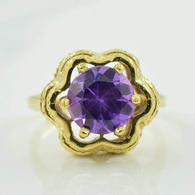 Synthetic Purple Sapphire Cocktail Ring | 2.50ct | SZ 5.75 |