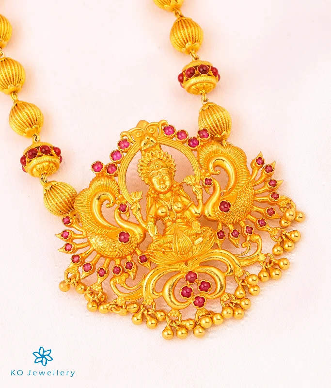 gold pendant necklaces for women -The Shakti Silver Jomale Lakshmi Necklace