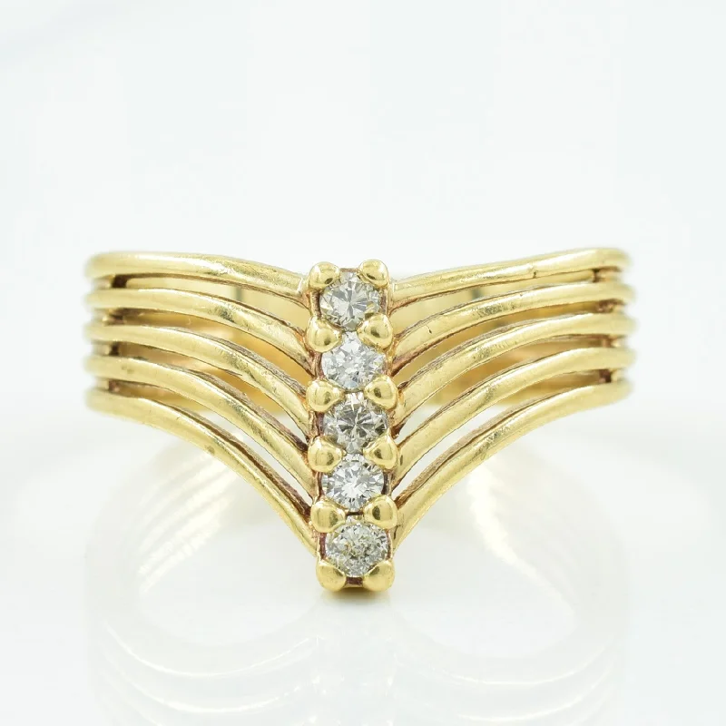 Chevron Diamond Ring | 0.10ctw | SZ 6 |