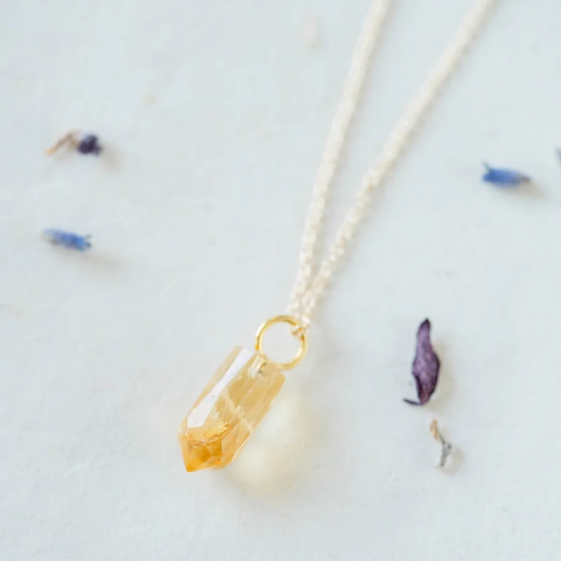 engagement pendant necklaces for women -Citrine Point Necklace