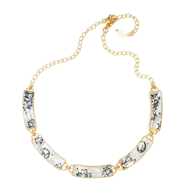 double chain necklaces for women -KIMURA . Moonbeam Collar Necklace