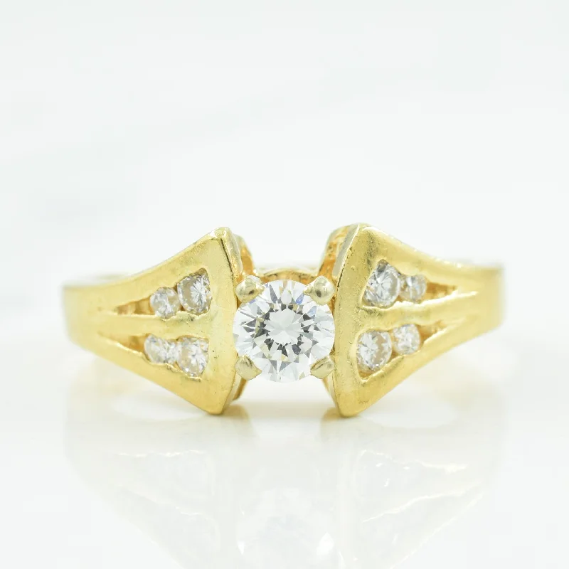 Solitaire Diamond with Accents Ring | 0.35ctw | SZ 6.25 |