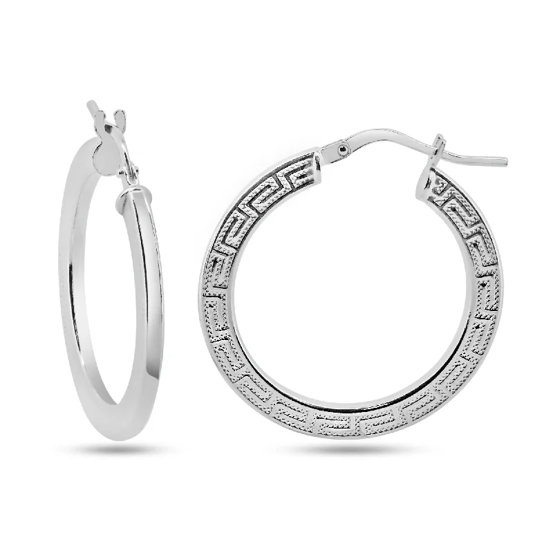 high-end earrings for women -925 Sterling Silver Basic Non Plated Silver 1.8mm Celtic Hoop Earrings - ARE00038