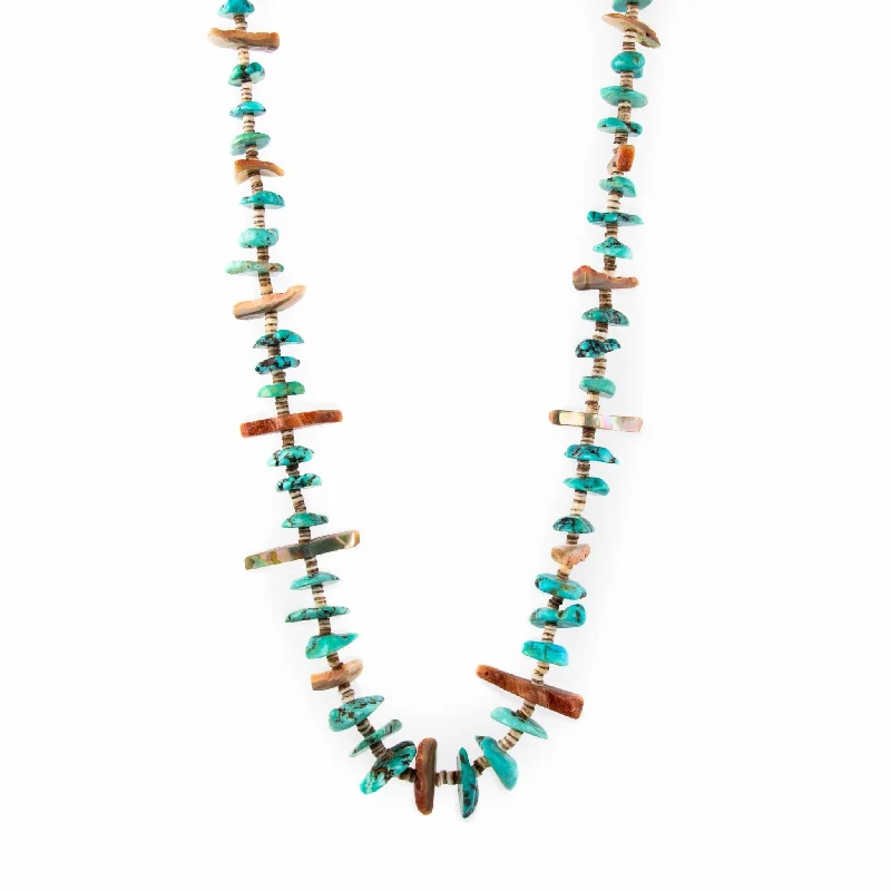 designer choker necklaces for women -Turquoise Shell Beaded Necklace