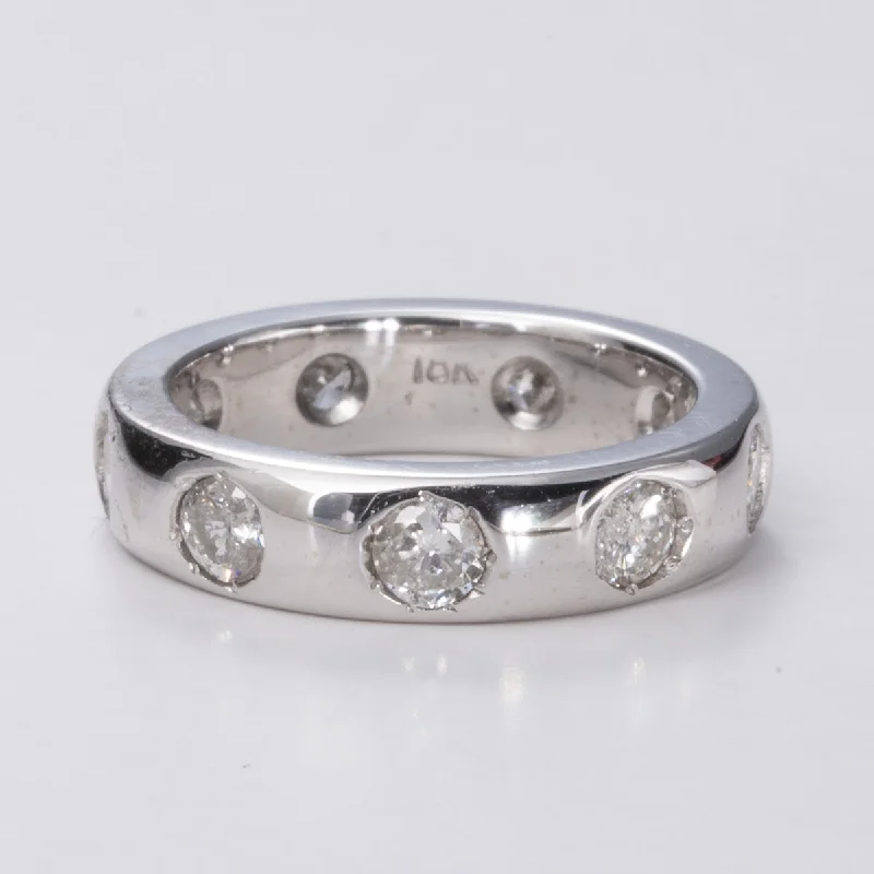 Diamond Flush Set 18K Band| 1.50ctw | Sz 5.75