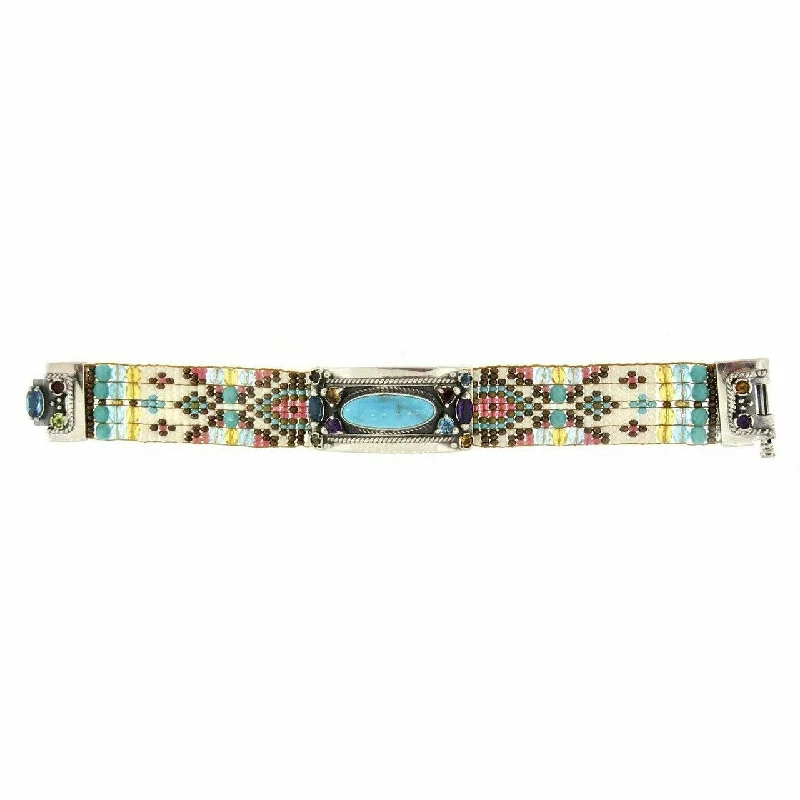 Chili Rose Cowgirl Bracelet-Turquoise & Desert Sand -Gemstone