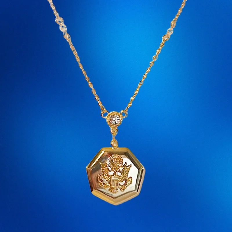 delicate crystal necklaces for women -Octagon Gold Necklace