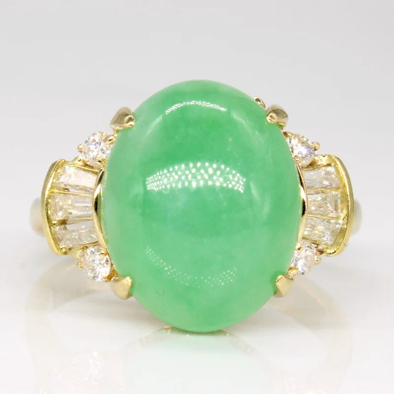 Jadeite & Diamond Cocktail Ring | 10.00ct, 0.38ctw | SZ 7.25 |