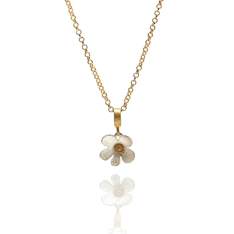 stunning statement necklaces for women -Delicate Flower Pendant