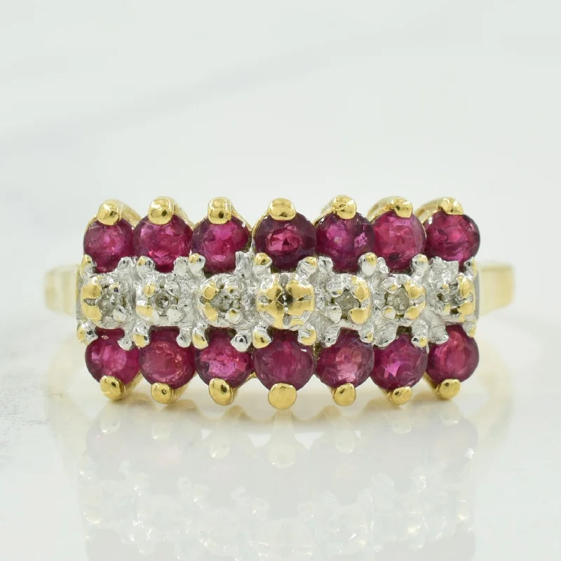 Ruby & Diamond Ring | 0.84ctw, 0.04ctw | SZ 8 |