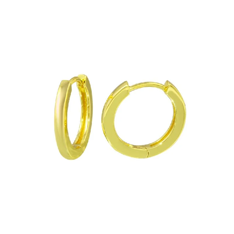 vintage-inspired earrings for women -Gold Plated 925 Sterling Silver huggie hoop Earring - STE01298-GP