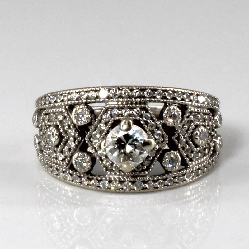 Filigree Milgrain Detail Diamond Engagement Ring | 1.13ctw | SZ 7 |