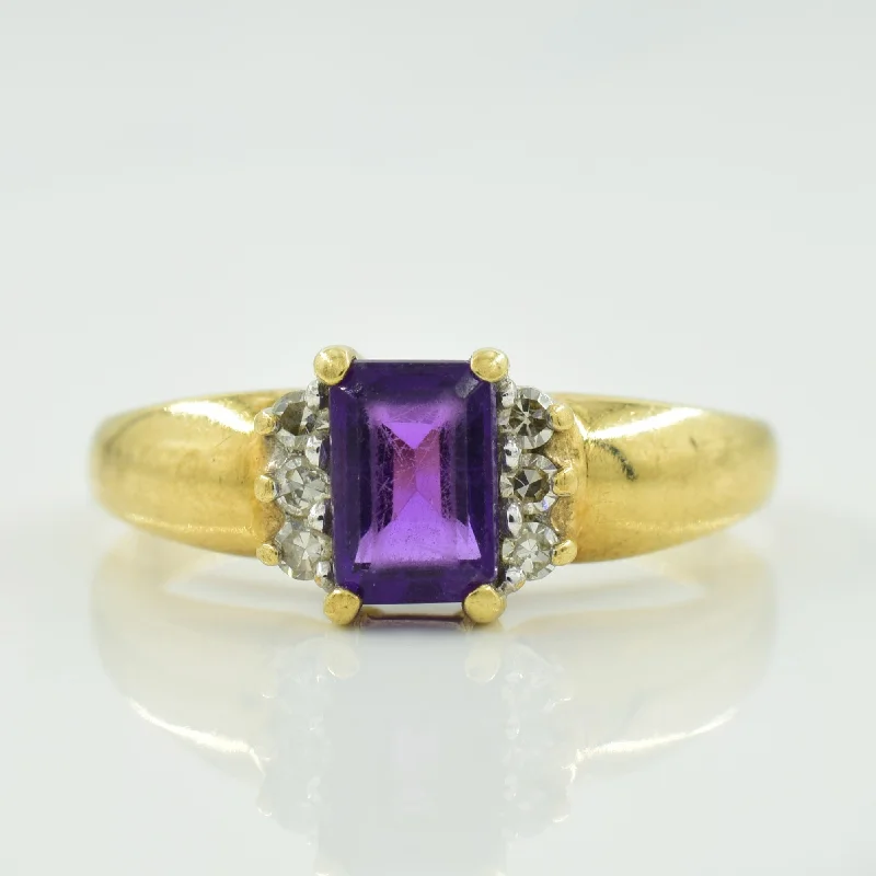 Amethyst & Diamond Ring | 0.40ct, 0.06ctw | SZ 6 |