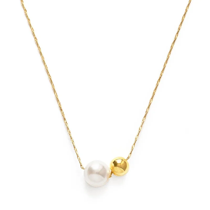 gemstone necklaces for women -Pearl Orbit Necklace