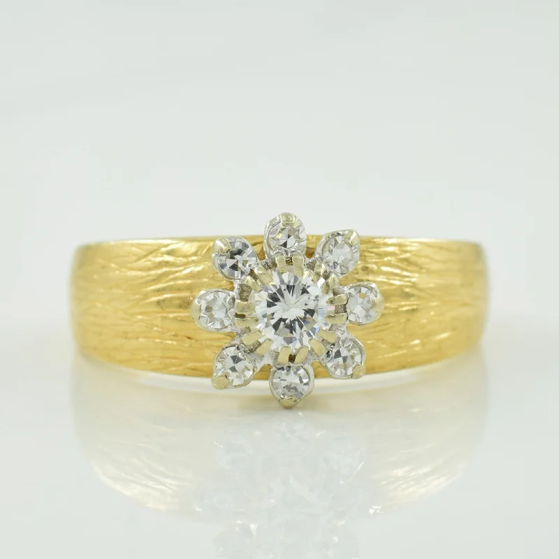 Diamond with Diamond Halo Ring | 0.36ctw | SZ 7.5 |