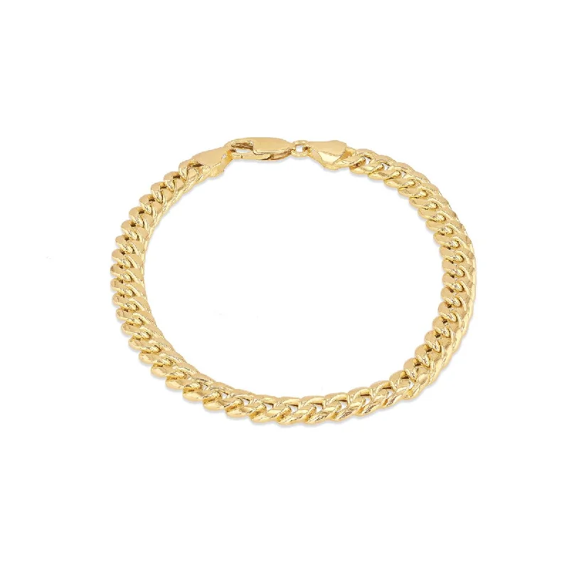 9K Yellow Gold 6mm Cuban Link Bracelet /8"