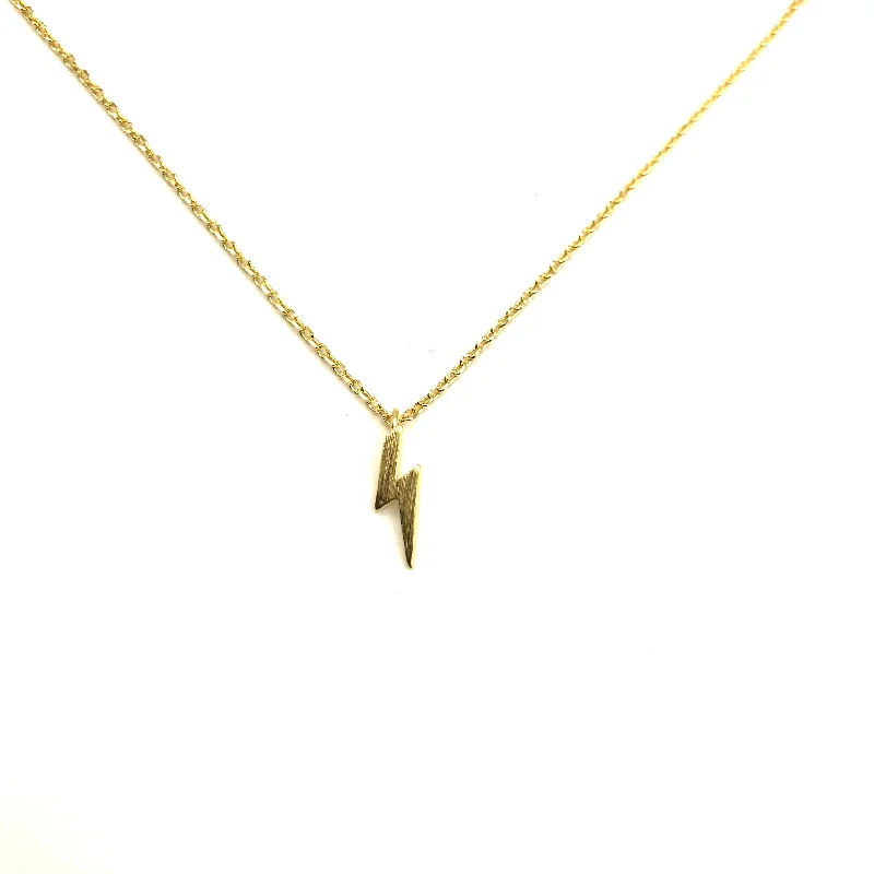 personalized birthstone necklaces for women -Golden Lightning Bolt necklace