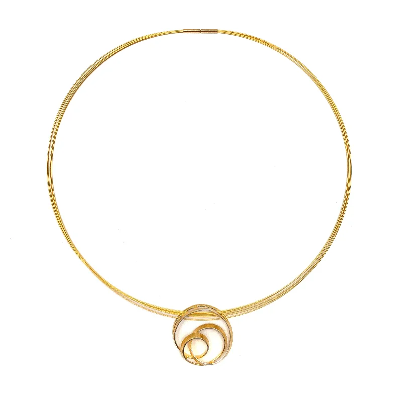 chunky necklaces for women -Twisted Gold Vermeil Pendant