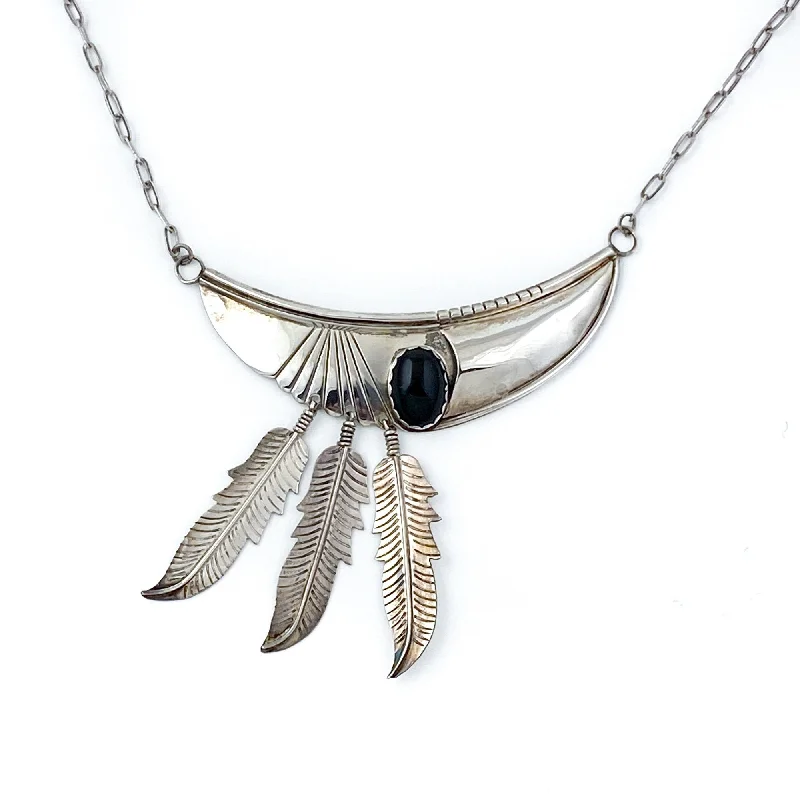 unique charm necklaces for women -Offset Feather-Charmed  Necklace