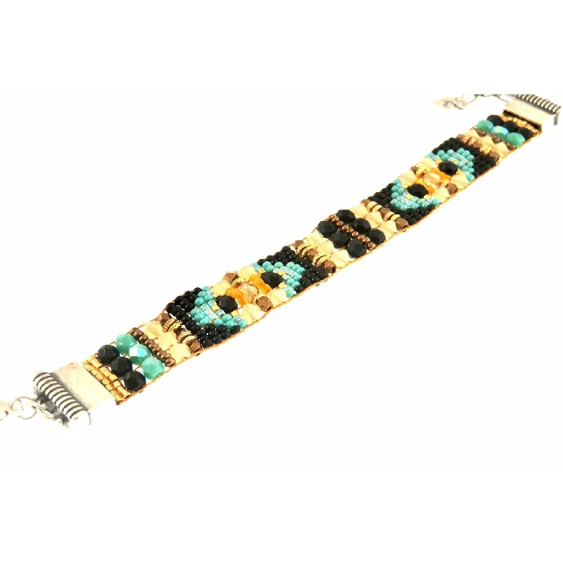 Chili Rose Sandy Black Squash Tiffany   Bracelet- Adonnah Langer